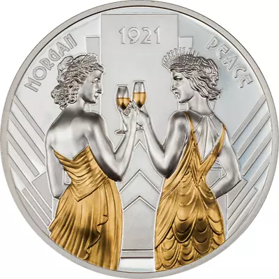 2021 Cook Islands Morgan And Peace 1 Oz. Silver Gilded Proof Coin • $31