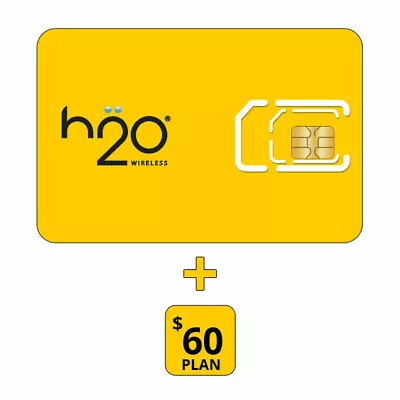 H2O $60 Unlimited Plan + Sim Card + First Month • $48