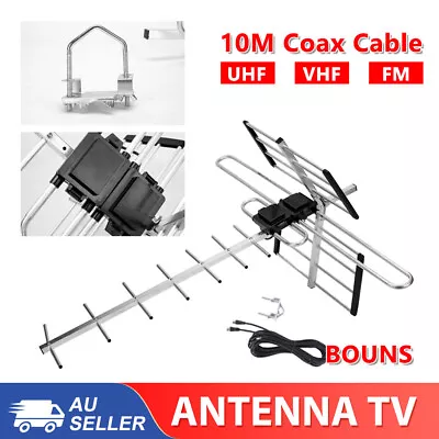 Digital TV Outdoor Antenna UHF VHF FM AUSTRALIAN City Signal Amplifier Booster • $33.45