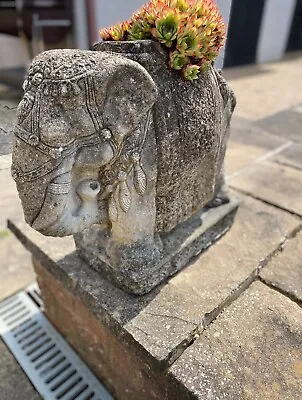 Elephant Planter Hand Cast Stone Outdoor Garden Ornament Statue Flower Pot Gift • £120