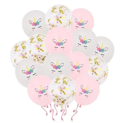 15Pcs Unicorn 12  Latex Balloons Birthday Party Decorations Girls Magical • £3.79