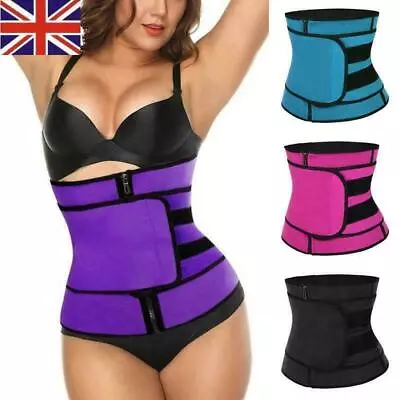 UK Women Waist Trainer Vest Gym Slimming Adjustable Sauna Sweat Belt Body Shaper • £5.99