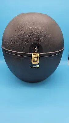 Vintage Black LA RONDE By Jet Set WIG Carrying CASE Hard Plastic HAT BOX Big Egg • $31.50