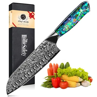 Damascus Santoku Knife 67 Layers Damascus Steel Ergonomic Handle Vegetable Knife • $69.51