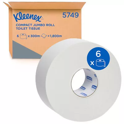 Kleenex Jumbo Roll Toilet Tissue Compact 2Ply 300M X 6 Rolls (5749) • $58.12