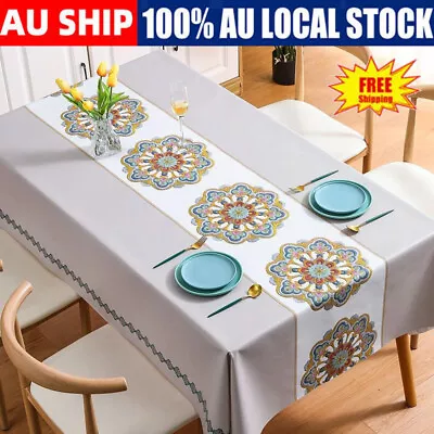 PVC Tablecloth Waterproof Oil-Proof Embroidered Tablecloth Coffee Table Cloth  • $10.99