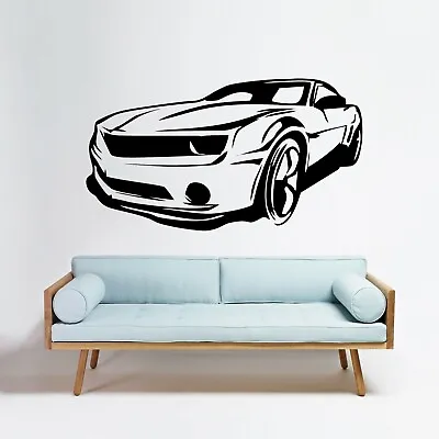 Muscle Car Wall Decal Line Art Sport Car Large Wall Decal Removable Sticker • $26.99