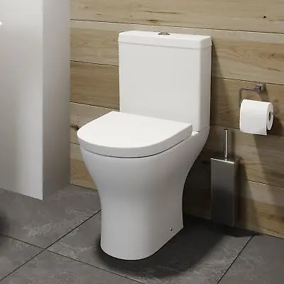£134.97 • Buy Modern Toilet Close Coupled WC Short Projection Soft Close Seat Bathroom White