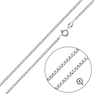 925 Sterling Silver Box Chain Necklace Wholesale 0.8mm 1mm Made In Italy • $4.49