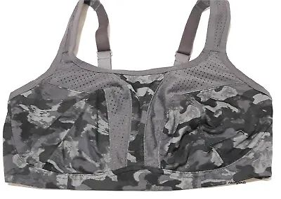 Ex M*S Sports Gym Bra HIGH IMPACT Support MULTIWAY Camouflage No Wire Non Padded • £7.95