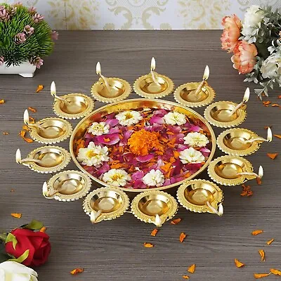 Diya Shape Flower Decorative Urli Bowl For Floating Flowers And Tea Light Candle • $63.54