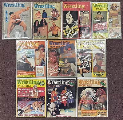 Lot Of 10 Original Vintage 1970's Wrestling Monthly Magazines W/ Andre The Giant • $59.95