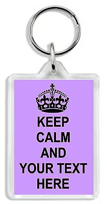 £4.09 • Buy Keep Calm And Make Your Own Keyring / Bag Tag - Add Any Text  *Great Gift*