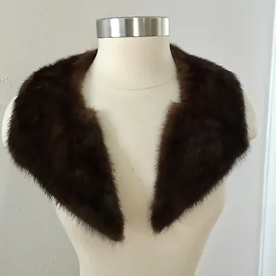 Antique Mink Stole Fur Collar Brown Lined • $19.99