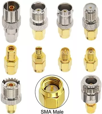 10pcs SMA Connector Kit SMA Male Plug To UHF N-Type TNC BNC MCX SMB TV Adapter • $14.99