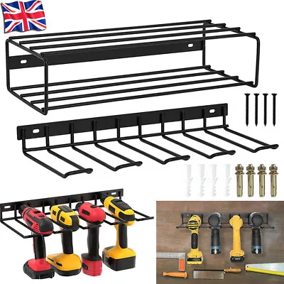 Power Tool Storage Wall Mount Workshop Garage Tool Organiser Electric Drill Rack • £10.99