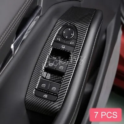 Carbon Fiber Door Window Switch Panel Cover Trims For 2019-2022 Mazda 3 CX-30 • $31.10