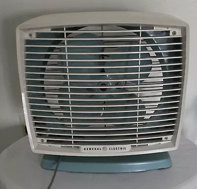 Vintage 1950's GE General Electric Turquoise 2-Speed Mountable Box Fan Works!  • $60