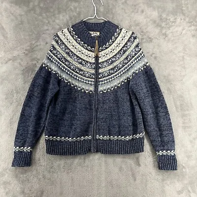 Vintage Heirloom Collectibles Sweater Womens Medium Blue Cowichan Full Zip • $14.48
