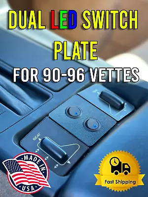 1990-1996 C4 Corvette Dual LED Switch Center Console FX3 Plate Replacement • $39.99