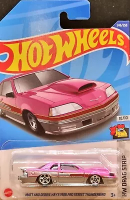 Hot Wheels 2022 Matt & Debbie Hays 1988 Thunderbird Pink #246 HW Drag Strip New • $6.95