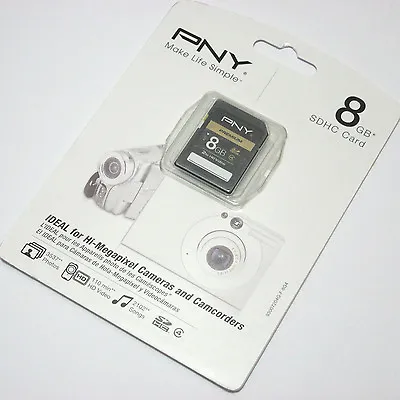 PNY 8G SDHC SD Card For Panasonic Lumix DMC-ZS20 FH6 FH8 FZ47 LX5 TS3 Camera • $22.95