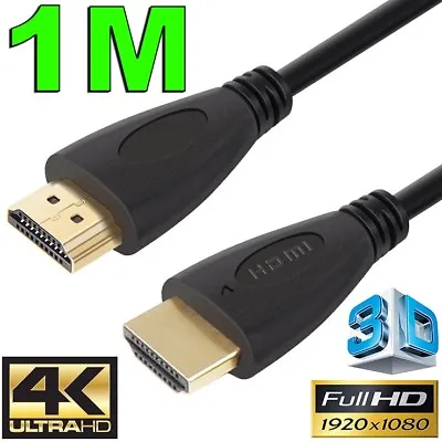 $4.39 • Buy 1m GOLD HDMI Cable V2.0 Ultra HD 4K 2160p 1080p 3D High Speed Ethernet ARC HEC