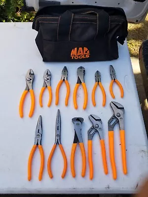 Mac Tools P301 Pliers Cutters Set 11 Piece And Bag Orange • $225