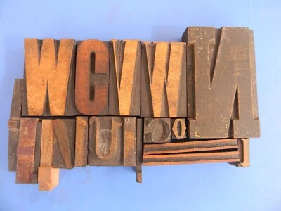 £5 • Buy Mixed Wooden Letterpress Letters, Punctuation, Decorative Edging.