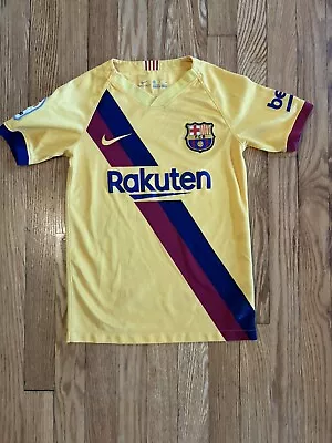 FC Barcelona Nike Soccer Jersey La Liga 'Rakuten' (Youth Size Small) Yellow • $20