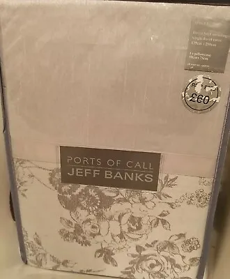 £20 • Buy Jeff Banks Single Bed Set Sketch Rose Jacquard Ports Of Call Duvet Cover Set New