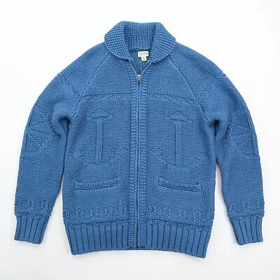 J Crew Nautical Anchor Cowichan Sweater Heavyweight Full-Zip M Medium - NWT • $213.74