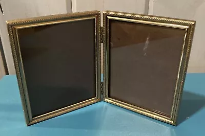 Vintage Double Frame Photo Picture Brass Vintage Bi-Fold Hinged 4 X 5.25  • $19.99