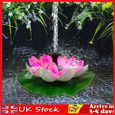 Lotus Shape Pond Decoration 2.5W Solar Powered Fountain Pumps Convenient Useful • £13.99