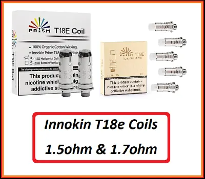 Innokin | T18 E ( T18E ) T22 E Coils | 1.5 Ohm 1.7 Ohm | Pack Of 5 - Best Price • £5.49