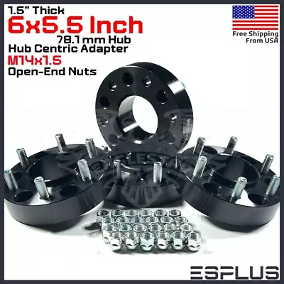 4pc 1.5  HUB CENTRIC WHEEL ADAPTER SPACER 6X5.5  CB 78.1mm 14x1.5 FIT Chevrolet • $109.95