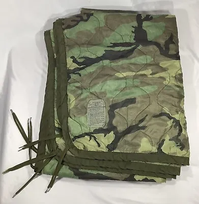 Vintage U.S. Army Military Wet Weather Camouflage Poncho Liner DLA100-90-F-E869 • $34.95