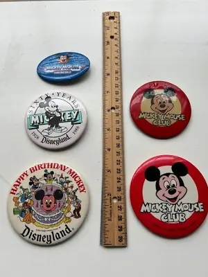 Disney Collector Buttons (5) Mickey Mouse Club 60 Years & Disneyland Birthday • $8