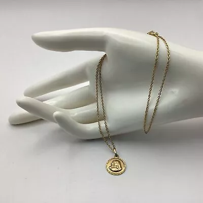 9ct Italian Gold Madonna Virgin Mary Pendant 1.6g 41cm Display Chain (G2) W#635 • $46.10