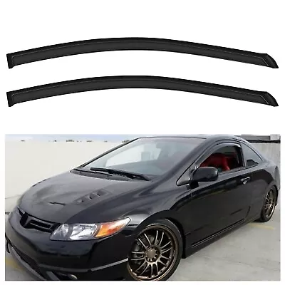 For 06-11 Honda Civic Coupe Window Visor Rain Vent Shade Guard Deflector Black • $32.75