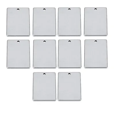 10 Pieces Metal Flat Rectangle Blank Stamping Charms Tag Pendants 20x30mm • £7.06