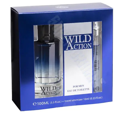 Real Time Wild Action Gift Set Men Perfume 100ml EDP & 10ml EDP • £14.99