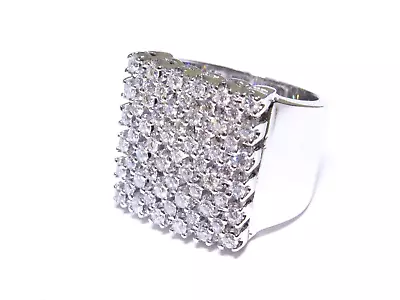 Mens 10k White Gold 2.44ct Round Cut Prong Set White Diamond Big Flashy Ring • $3000