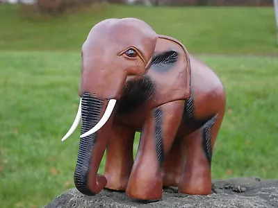 £18.99 • Buy Elephant Garden Ornament Large Wood Effect Statue Animal African Figure Outdoor 