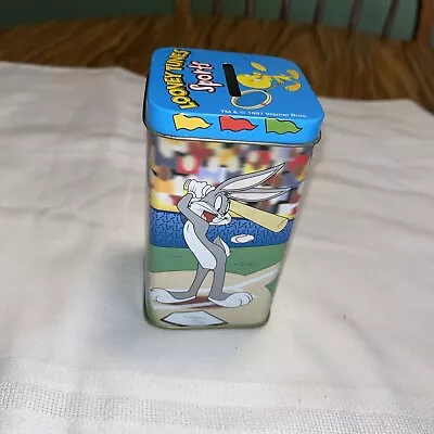 1997 Looney Tunes Sports Warner Brothers Tin Rectangular Piggy Bank!!  EUC!! • $7.50