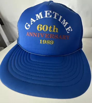 Vintage 1989 Truckers Mesh Foam Snapback Hat GAMETIME 60TH Anniversary MINT • $9.09