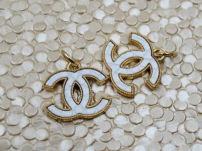 CHANEL Vintage Charm CC Logo Pendant/Zipper Pull Color Gold 2 Pc • £37.19