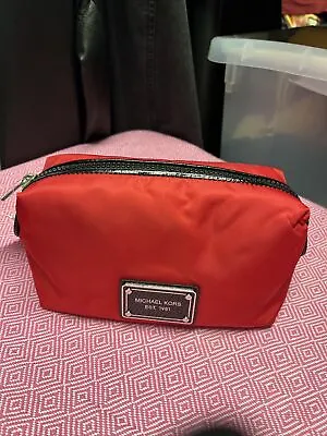 Michael Kors Large Red Nylon Cosmetic Travel Case NWT $78 • $58.50
