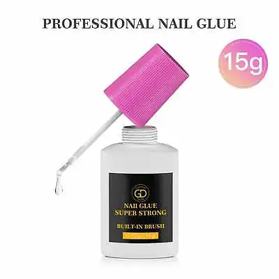 15g Nail Glue With Brush ✅ EXTRA STRONG ✅ Professional False Nail Tips Quick GD • £2.99