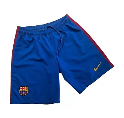 BARCELONA FC 2016/17 Nike Home Football Shorts M Mens Vintage Soccer Pants • $17.05